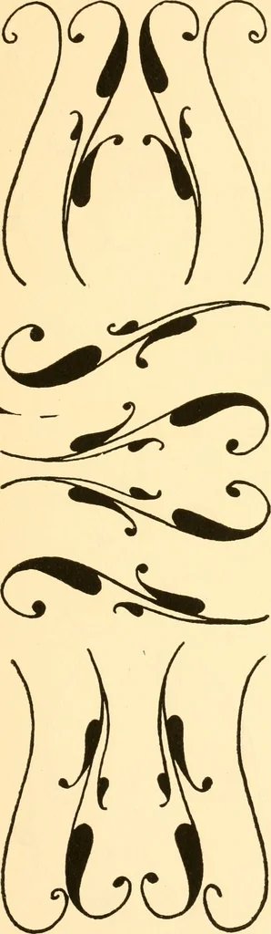 An illustration from How to paint flowers, scrolls and fancy borders for up-to-date show cards, posters, display signs and decorating, 1915, leaf 114