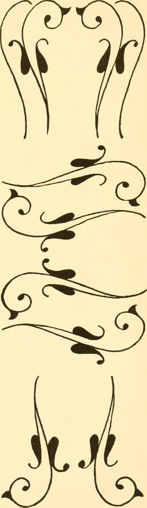 An illustration from How to paint flowers, scrolls and fancy borders for up-to-date show cards, posters, display signs and decorating, 1915, leaf 114