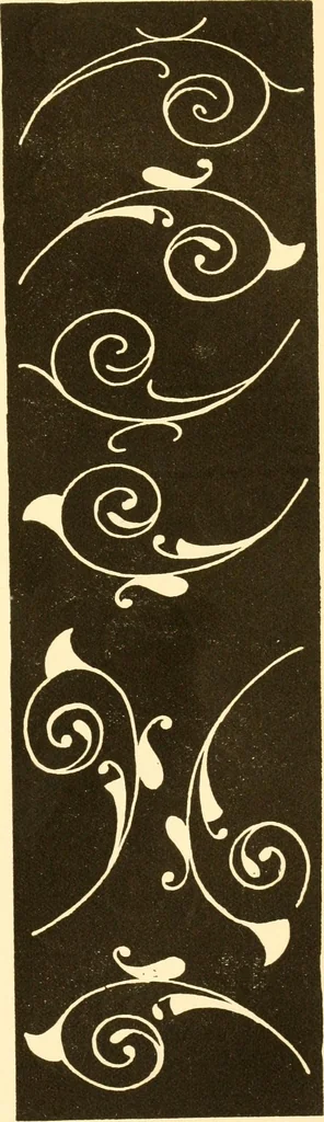 An illustration from How to paint flowers, scrolls and fancy borders for up-to-date show cards, posters, display signs and decorating, 1915, leaf 118