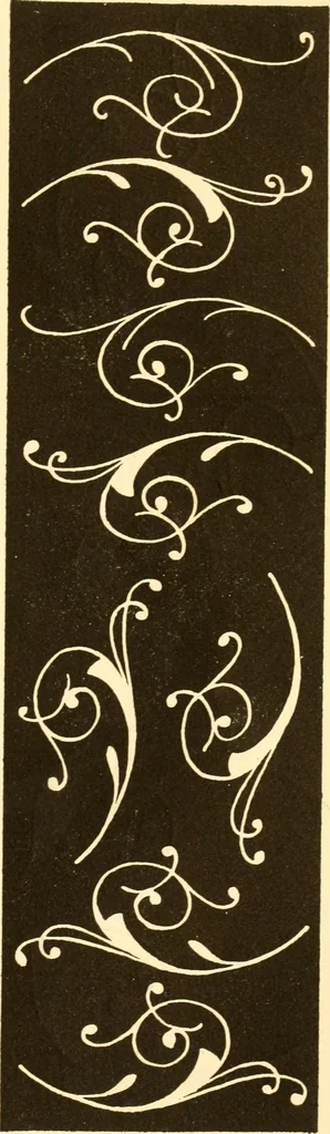 An illustration from How to paint flowers, scrolls and fancy borders for up-to-date show cards, posters, display signs and decorating, 1915, leaf 120