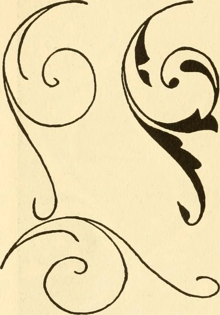 An illustration from How to paint flowers, scrolls and fancy borders for up-to-date show cards, posters, display signs and decorating, 1915, leaf 123