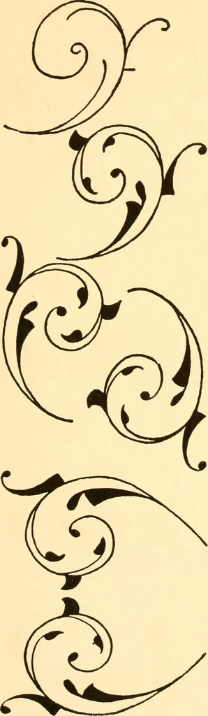 An illustration from How to paint flowers, scrolls and fancy borders for up-to-date show cards, posters, display signs and decorating, 1915, leaf 124