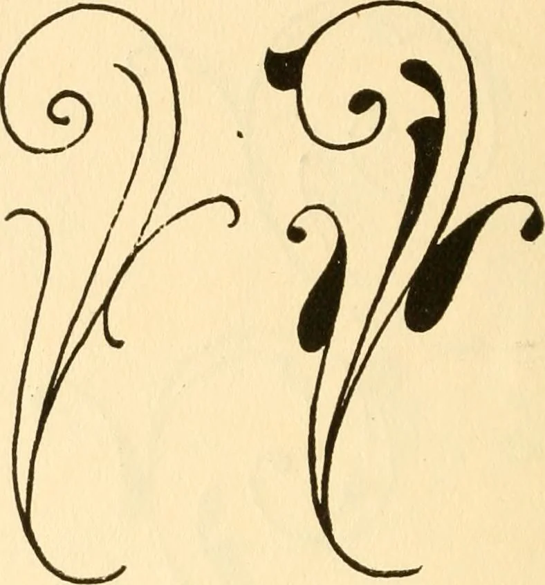 An illustration from How to paint flowers, scrolls and fancy borders for up-to-date show cards, posters, display signs and decorating, 1915, leaf 125