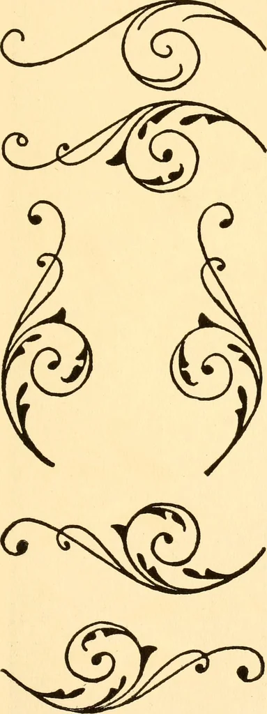An illustration from How to paint flowers, scrolls and fancy borders for up-to-date show cards, posters, display signs and decorating, 1915, leaf 126
