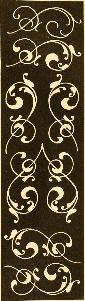 An illustration from How to paint flowers, scrolls and fancy borders for up-to-date show cards, posters, display signs and decorating, 1915, leaf 128