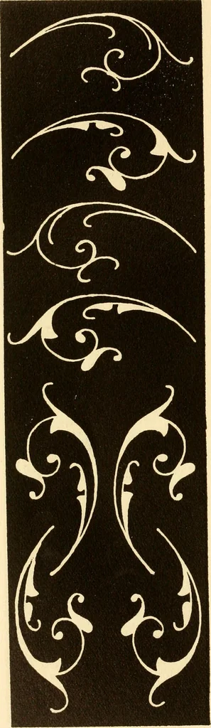 An illustration from How to paint flowers, scrolls and fancy borders for up-to-date show cards, posters, display signs and decorating, 1915, leaf 129