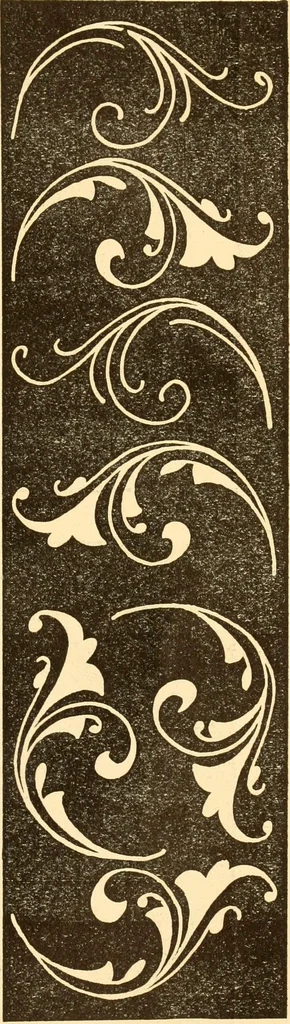 An illustration from How to paint flowers, scrolls and fancy borders for up-to-date show cards, posters, display signs and decorating, 1915, leaf 130