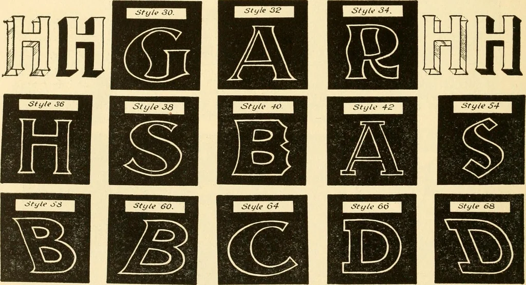 An illustration from How to paint flowers, scrolls and fancy borders for up-to-date show cards, posters, display signs and decorating, 1915, leaf 141