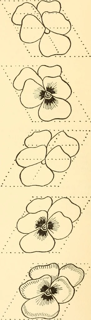 An illustration from How to paint flowers, scrolls and fancy borders for up-to-date show cards, posters, display signs and decorating, 1915, leaf 17