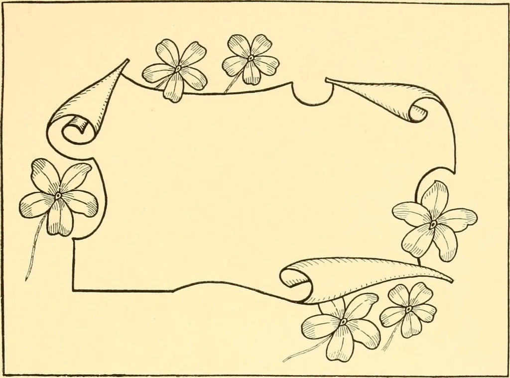 An illustration from How to paint flowers, scrolls and fancy borders for up-to-date show cards, posters, display signs and decorating, 1915, leaf 44