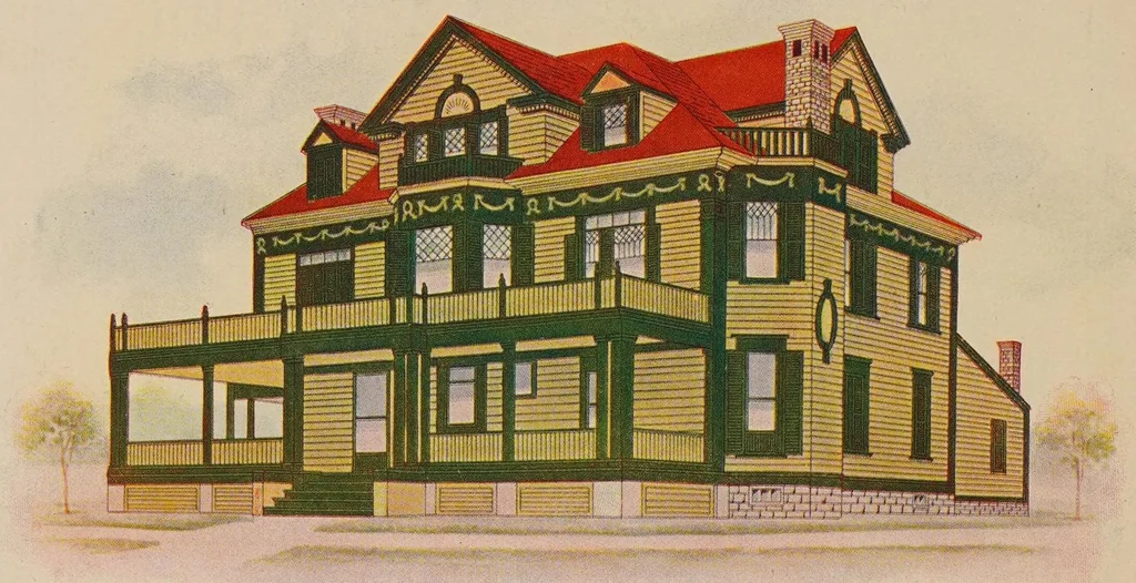 An illustration from How to paint a house cheap, 1890, leaf 6