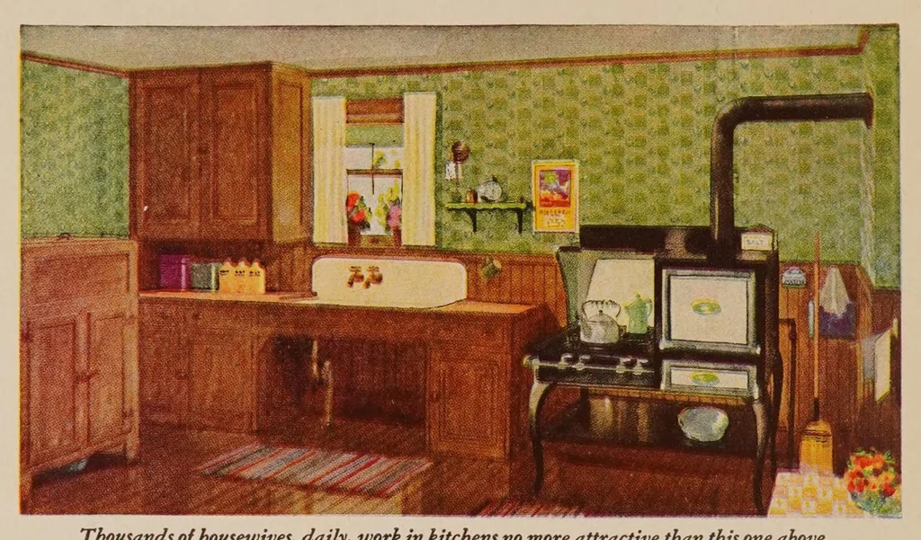 An illustration from How to paint : how to Jap-a-lac, how to varnish, how to have colorful furniture, walls, color schemes : the Glidden Company, 1930, leaf 12