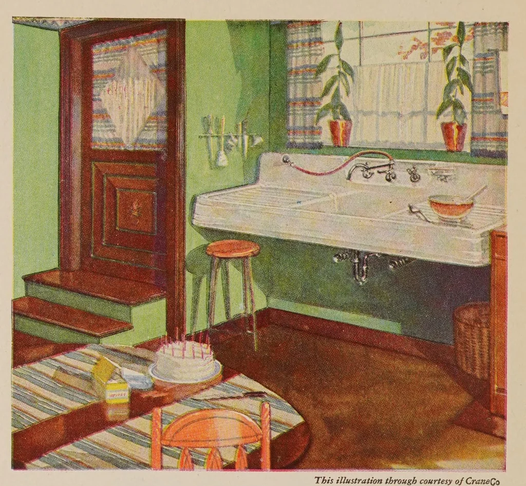 An illustration from How to paint : how to Jap-a-lac, how to varnish, how to have colorful furniture, walls, color schemes : the Glidden Company, 1930, leaf 6
