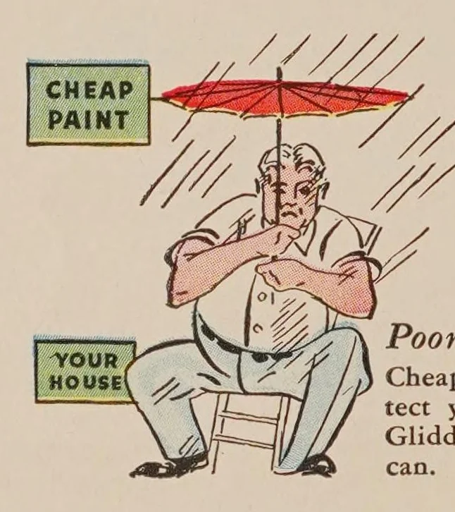 An illustration from How to paint : how to Jap-a-lac, how to varnish, how to have colorful furniture, walls, color schemes : the Glidden Company, 1930, leaf 8