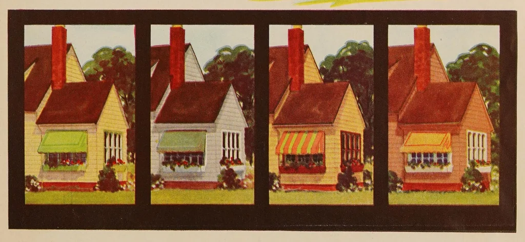 An illustration from How to paint : how to Jap-a-lac, how to varnish, how to have colorful furniture, walls, color schemes : the Glidden Company, 1930, leaf 9