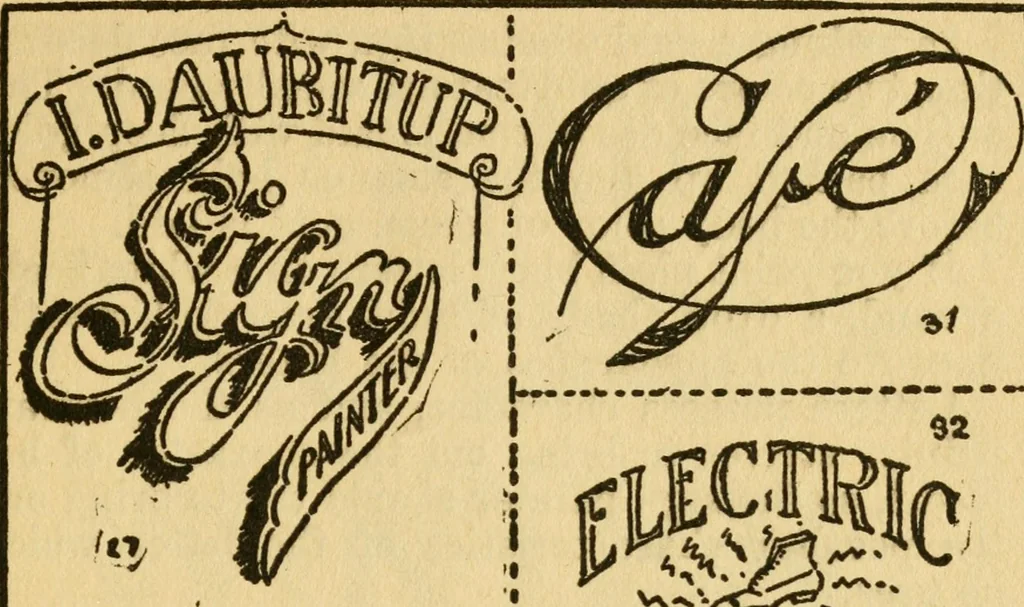 An illustration from How to paint signs and sho' cards, 1920, leaf 26