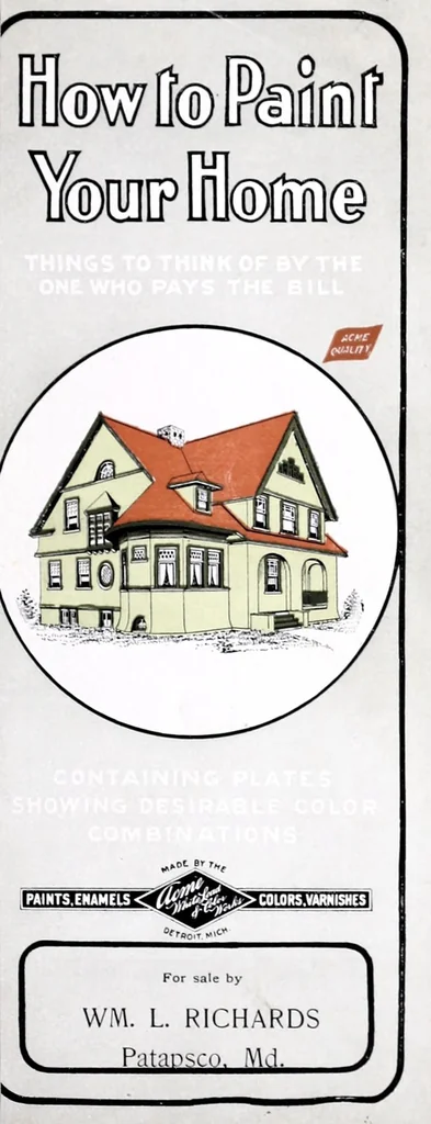 An illustration from How to paint your home : things to think of by the one who pays the bill : containing plates showing desirable color combinations., 1900, leaf 1