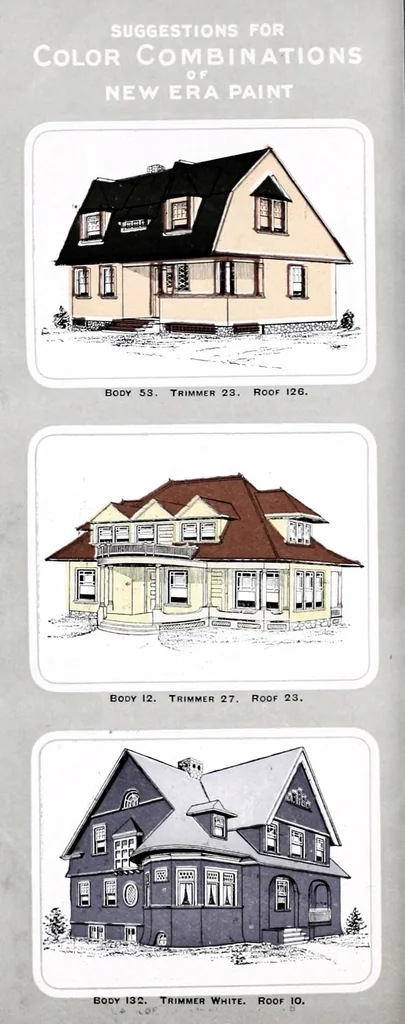 An illustration from How to paint your home : things to think of by the one who pays the bill : containing plates showing desirable color combinations., 1900, leaf 10