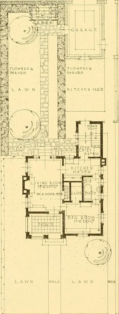 An illustration from How to plan, finance and build your home [by] the Architects’ small house service bureau., 1922, leaf 15