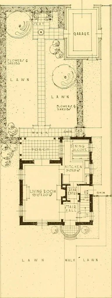 An illustration from How to plan, finance and build your home [by] the Architects’ small house service bureau., 1922, leaf 23