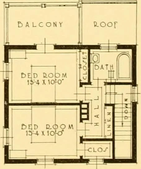 An illustration from How to plan, finance and build your home [by] the Architects’ small house service bureau., 1922, leaf 23