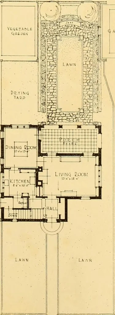 An illustration from How to plan, finance and build your home [by] the Architects’ small house service bureau., 1922, leaf 38