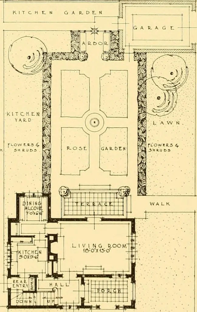 An illustration from How to plan, finance and build your home [by] the Architects’ small house service bureau., 1922, leaf 41