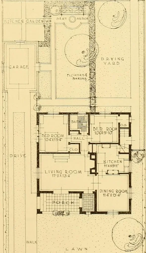 An illustration from How to plan, finance and build your home [by] the Architects’ small house service bureau., 1922, leaf 42