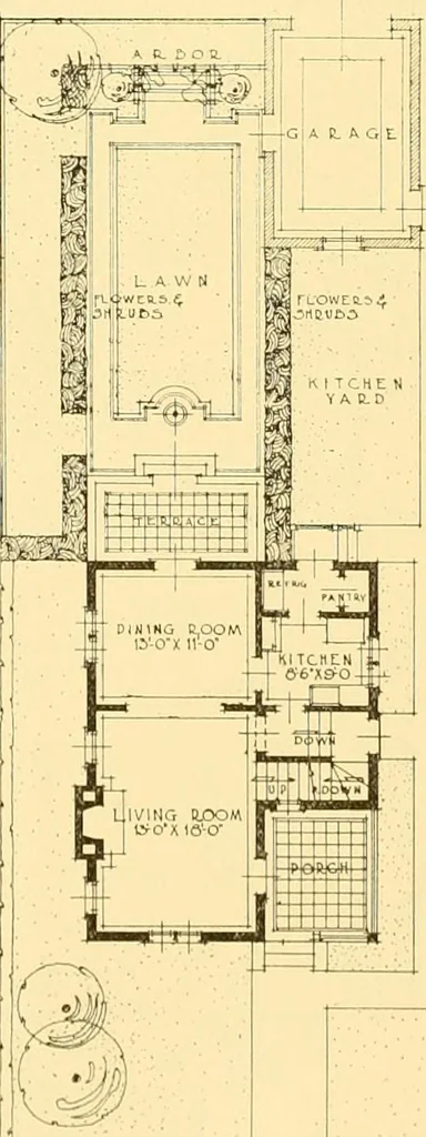 An illustration from How to plan, finance and build your home [by] the Architects’ small house service bureau., 1922, leaf 45