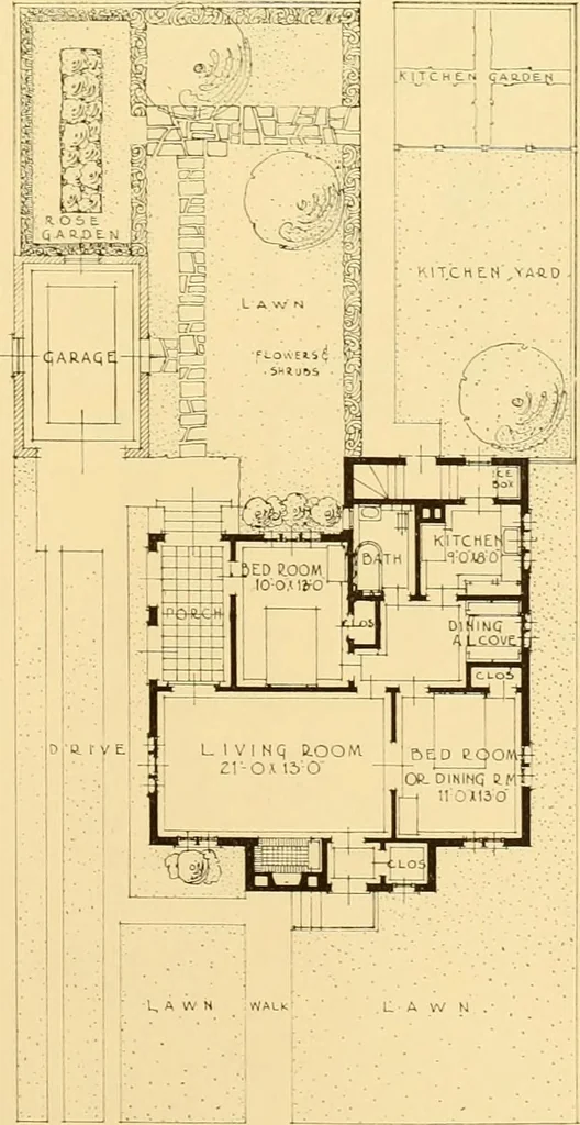 An illustration from How to plan, finance and build your home [by] the Architects’ small house service bureau., 1922, leaf 52