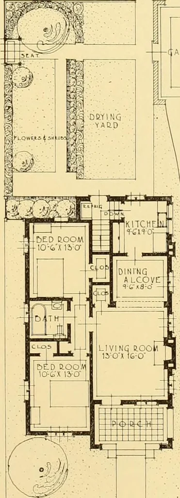 An illustration from How to plan, finance and build your home [by] the Architects’ small house service bureau., 1922, leaf 56