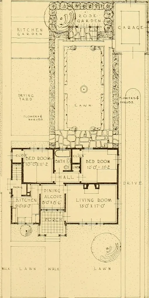 An illustration from How to plan, finance and build your home [by] the Architects’ small house service bureau., 1922, leaf 58