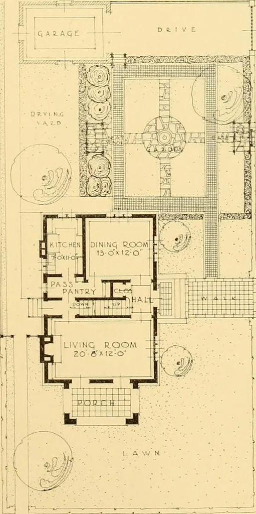 An illustration from How to plan, finance and build your home [by] the Architects’ small house service bureau., 1922, leaf 66