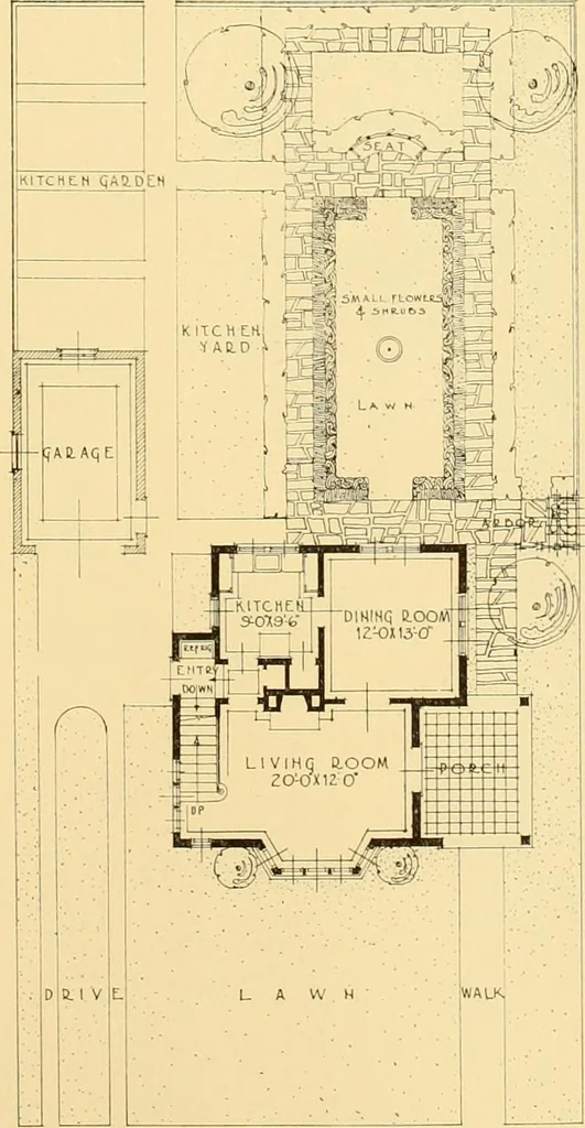 An illustration from How to plan, finance and build your home [by] the Architects’ small house service bureau., 1922, leaf 68