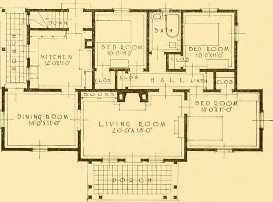 An illustration from How to plan, finance and build your home [by] the Architects’ small house service bureau., 1922, leaf 71