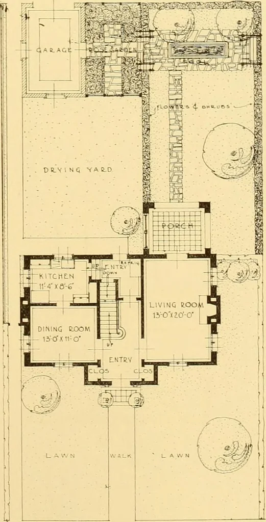 An illustration from How to plan, finance and build your home [by] the Architects’ small house service bureau., 1922, leaf 74
