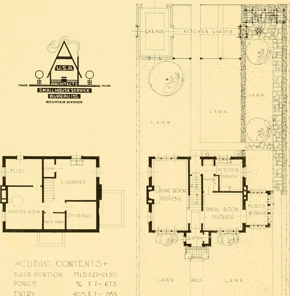 An illustration from How to plan, finance and build your home [by] the Architects’ small house service bureau., 1922, leaf 79