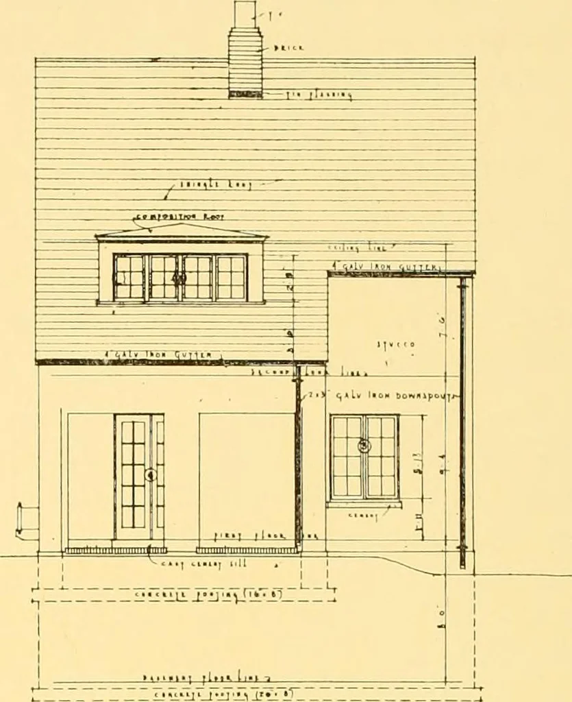 An illustration from How to plan, finance and build your home [by] the Architects’ small house service bureau., 1922, leaf 89