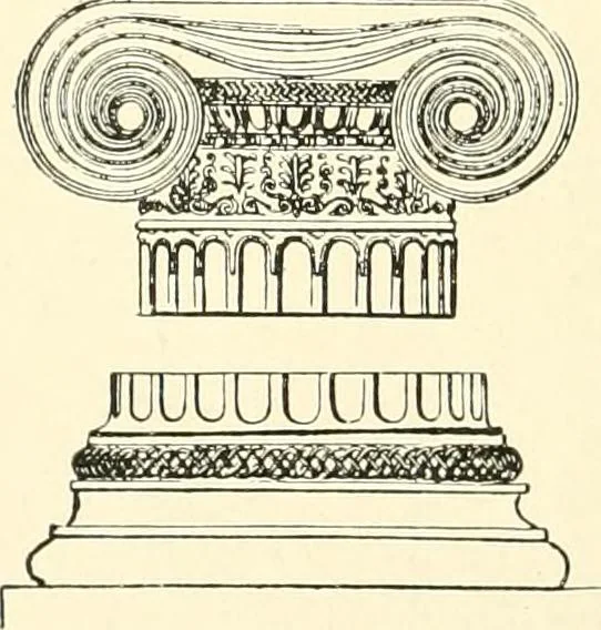 An illustration from How to study architecture; by Charles H. Caffin ... an attempt to trace the evolution of architecture as the product and expression of successive phases of civilisation, 1917, leaf 149