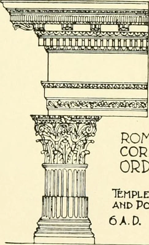 An illustration from How to study architecture; by Charles H. Caffin ... an attempt to trace the evolution of architecture as the product and expression of successive phases of civilisation, 1917, leaf 150