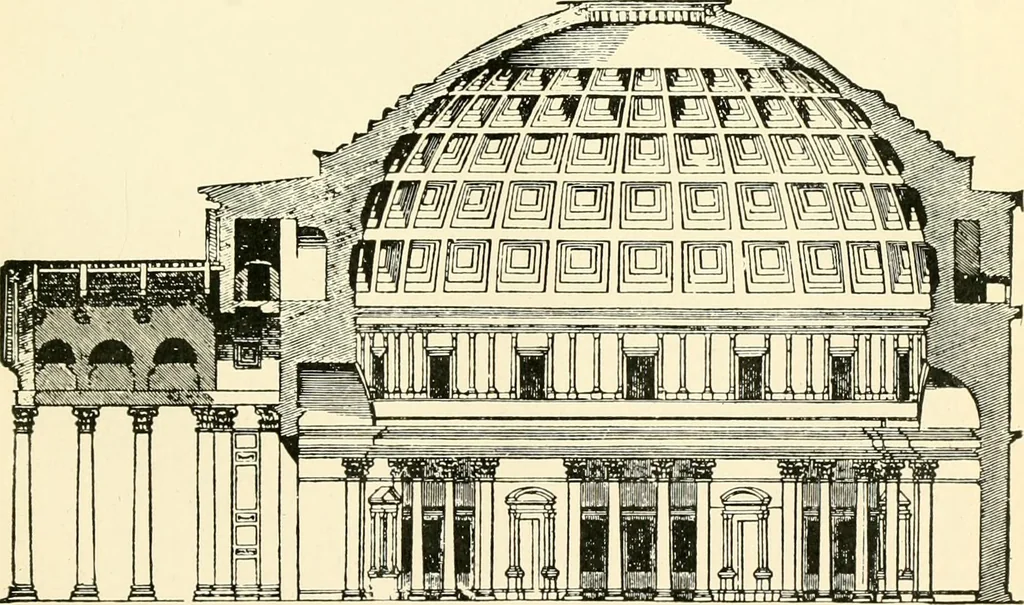 An illustration from How to study architecture; by Charles H. Caffin ... an attempt to trace the evolution of architecture as the product and expression of successive phases of civilisation, 1917, leaf 204