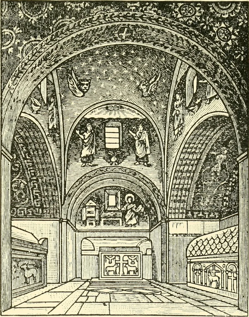 An illustration from How to study architecture; by Charles H. Caffin ... an attempt to trace the evolution of architecture as the product and expression of successive phases of civilisation, 1917, leaf 252