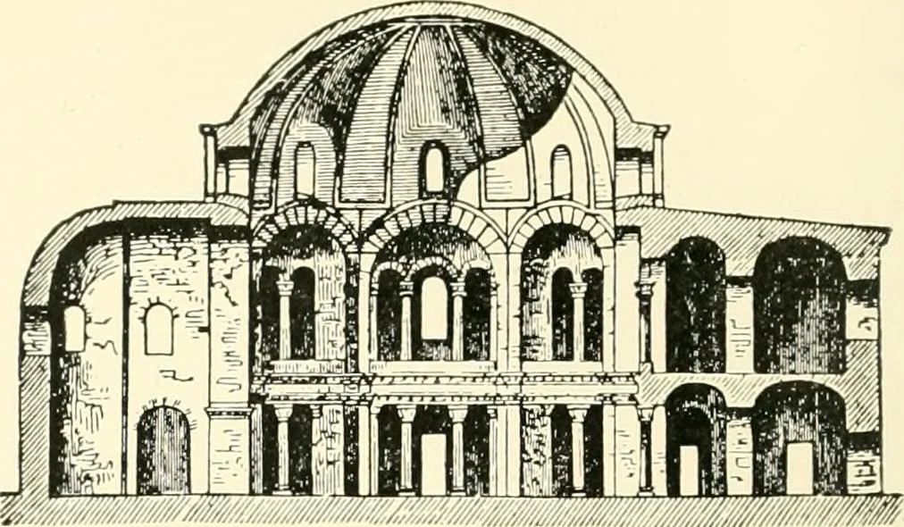 An illustration from How to study architecture; by Charles H. Caffin ... an attempt to trace the evolution of architecture as the product and expression of successive phases of civilisation, 1917, leaf 253