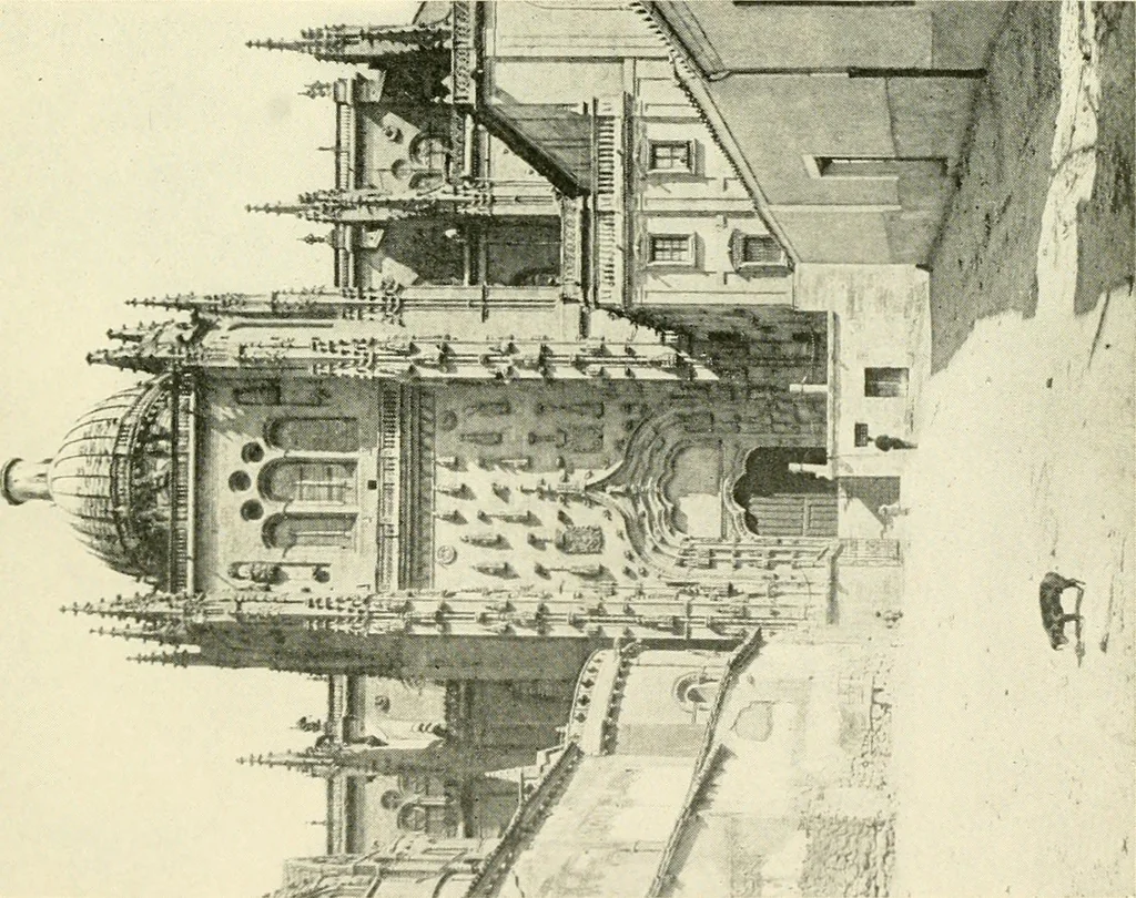 An illustration from How to study architecture; by Charles H. Caffin ... an attempt to trace the evolution of architecture as the product and expression of successive phases of civilisation, 1917, leaf 302