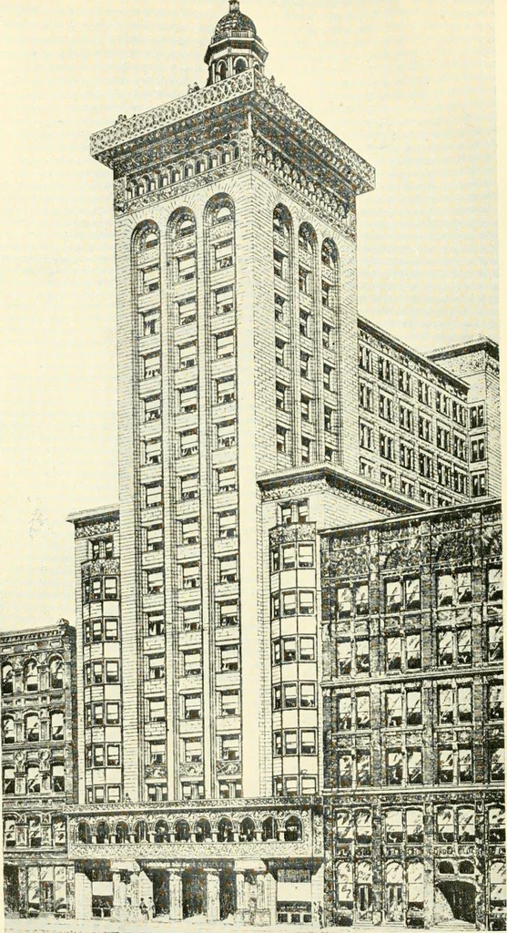 An illustration from How to study architecture; by Charles H. Caffin ... an attempt to trace the evolution of architecture as the product and expression of successive phases of civilisation, 1917, leaf 585