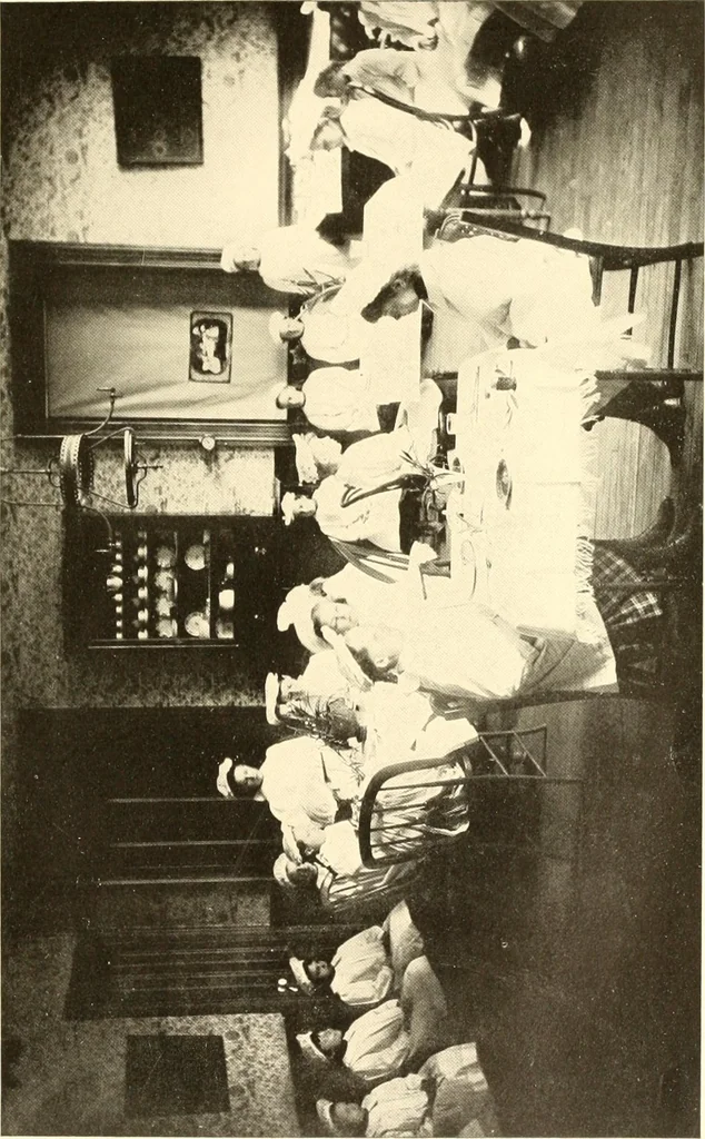 An illustration from How to teach kitchen garden; or, Object lessons in household work, including songs, plays, exercises, and games illustrating household occupations, 1901, leaf 142