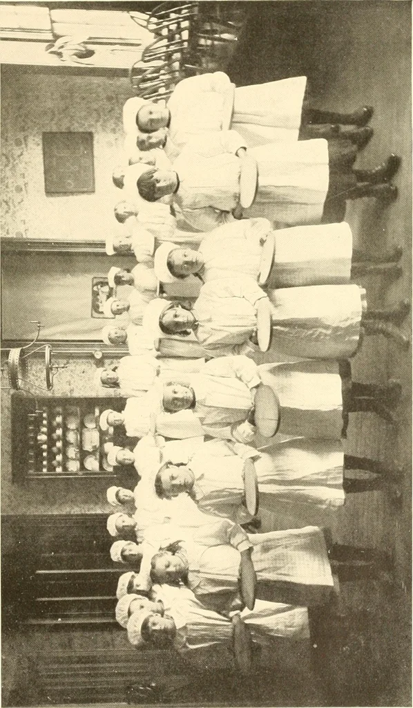 An illustration from How to teach kitchen garden; or, Object lessons in household work, including songs, plays, exercises, and games illustrating household occupations, 1901, leaf 154