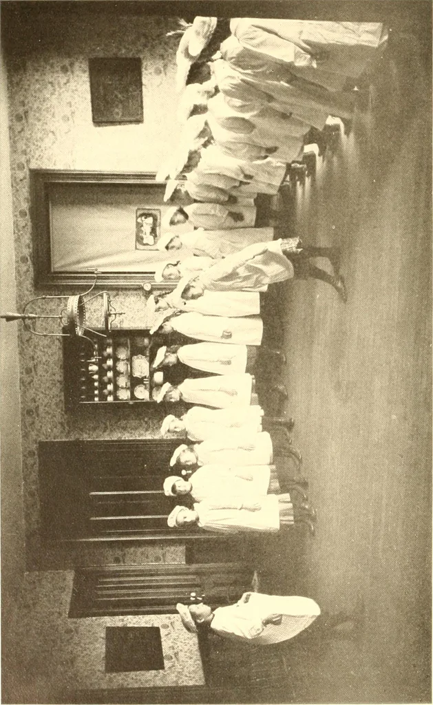 An illustration from How to teach kitchen garden; or, Object lessons in household work, including songs, plays, exercises, and games illustrating household occupations, 1901, leaf 179
