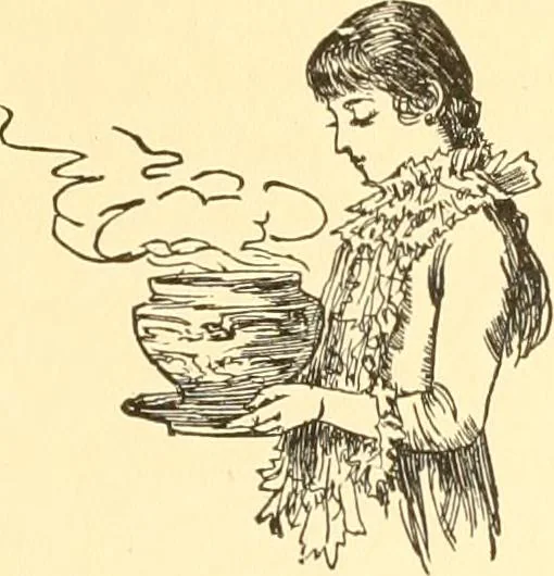 An illustration from How to teach kitchen garden; or, Object lessons in household work, including songs, plays, exercises, and games illustrating household occupations, 1901, leaf 202