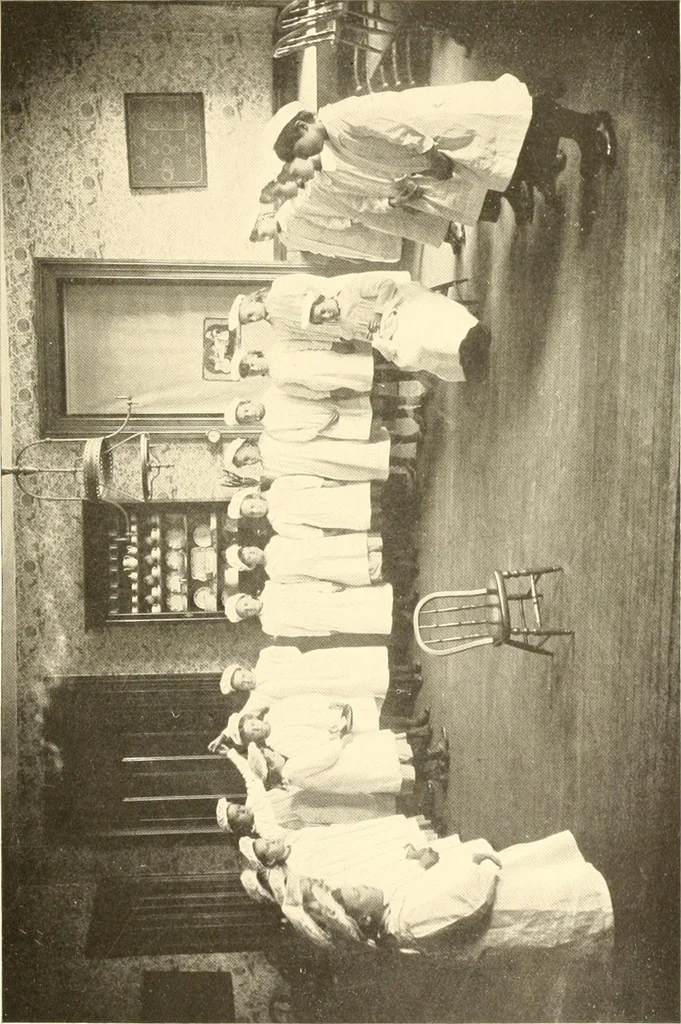 An illustration from How to teach kitchen garden; or, Object lessons in household work, including songs, plays, exercises, and games illustrating household occupations, 1901, leaf 48